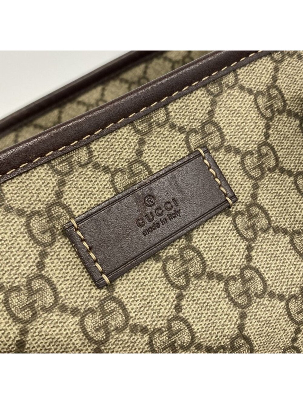 Gucci Tote GG Supreme Beige Brown Silver - Picture 8 of 10